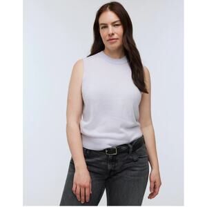 Madewell Top Women XS Blue 100% Cashmere Crewneck Sweater Vest Classic NO055 NWT